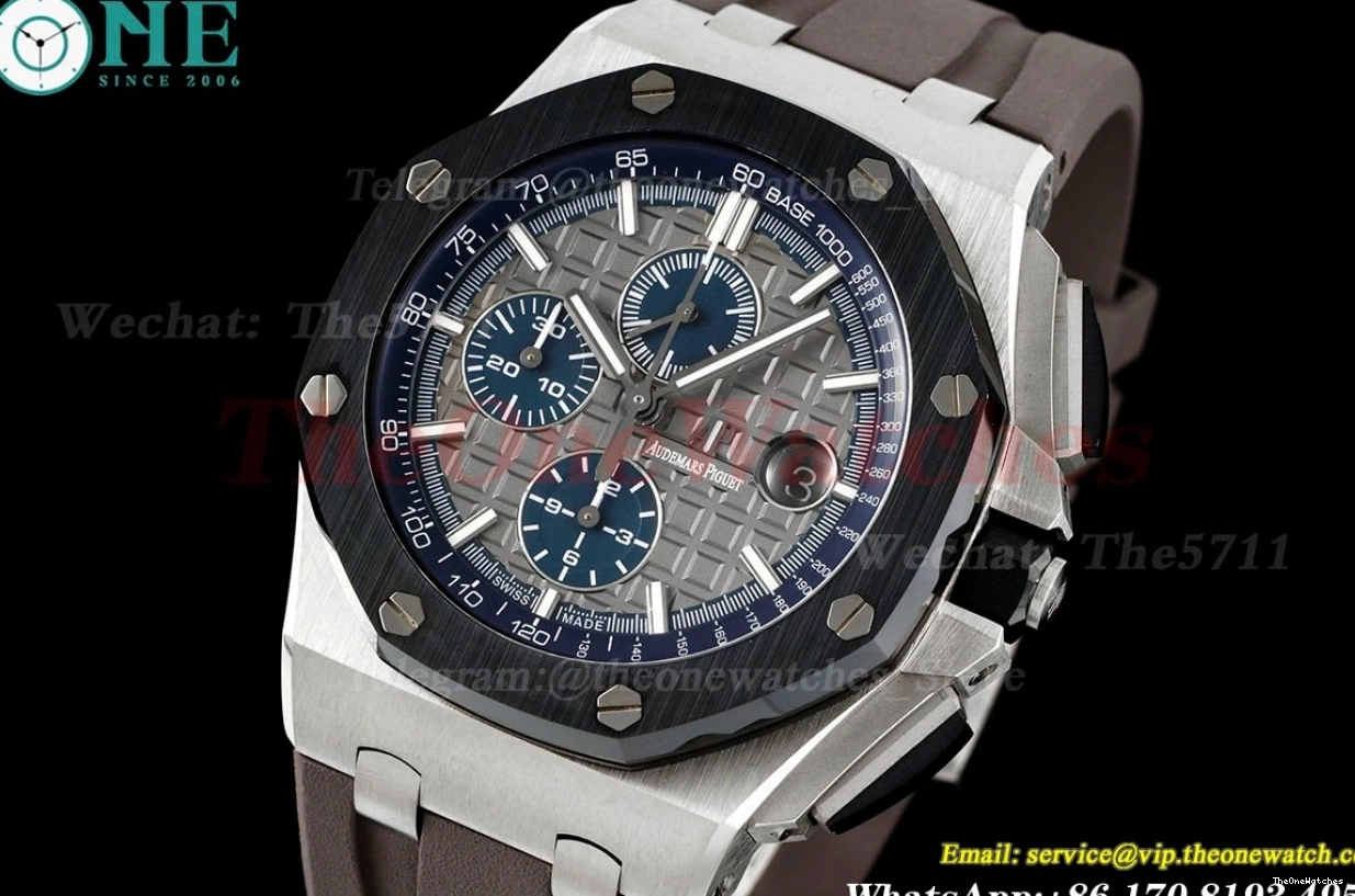 RSF RU A3126 44mm Royal Offshore SS Blue Stk Grey Oak 1218